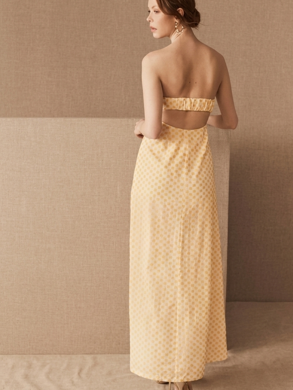 Significant Other Allure Yellow Strapless Maxi Dress Sunflower Embroidered NEW - Picture 4 of 14